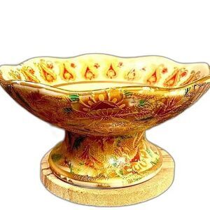 Vintage Satsuma Moriage Footed Bowl Reproduction